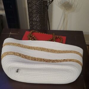 Chic White and Tan Women's Clutch